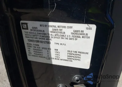 2006 Chevrolet Trailblazer Ext Ls z USA, uszkodzony, nr VIN 1GNES16M166127983